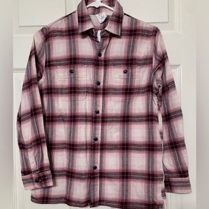 NWT Gap Kids Burgundy Plaid Shirt XL